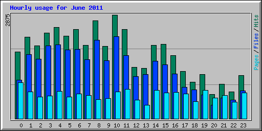 Hourly usage for June 2011