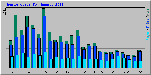 Hourly usage for August 2012