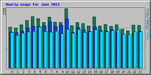 Hourly usage for June 2013