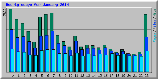 Hourly usage for January 2014