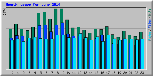 Hourly usage for June 2014