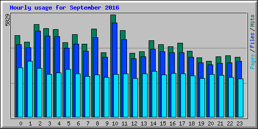 Hourly usage for September 2016