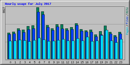 Hourly usage for July 2017