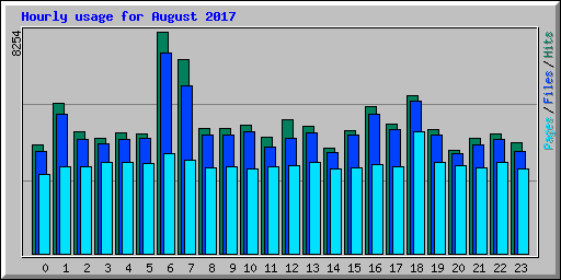 Hourly usage for August 2017