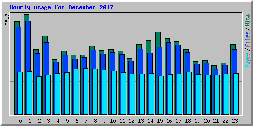 Hourly usage for December 2017