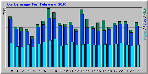 Hourly usage for February 2018